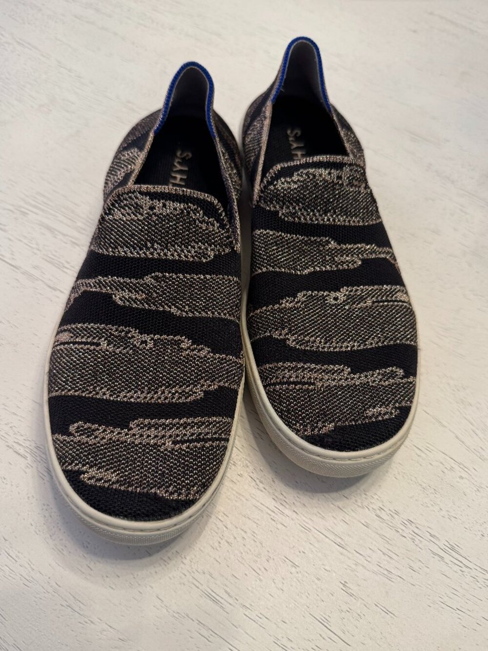 Rothy's The Original Slip On Sneaker, "Golden Shimmer", size 10